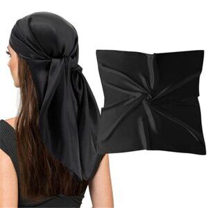 Womens Silk Feeling Head Scarf 35 Inch Square Hair Wrap Sleeping Neck Scarf